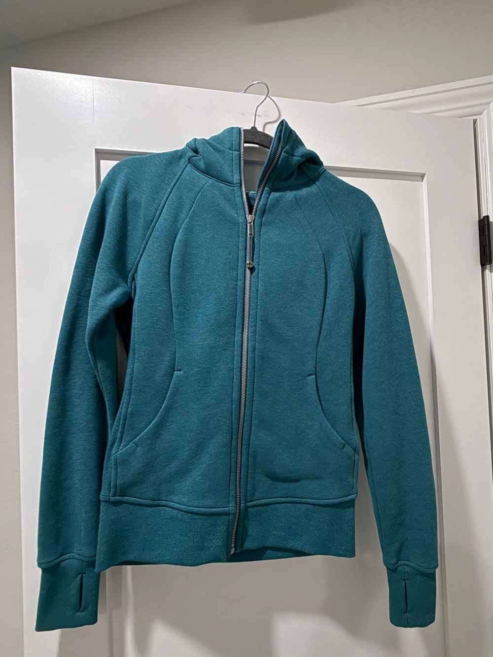 lululemon athletica Teal Zip-Up Hooded Crew Sweater